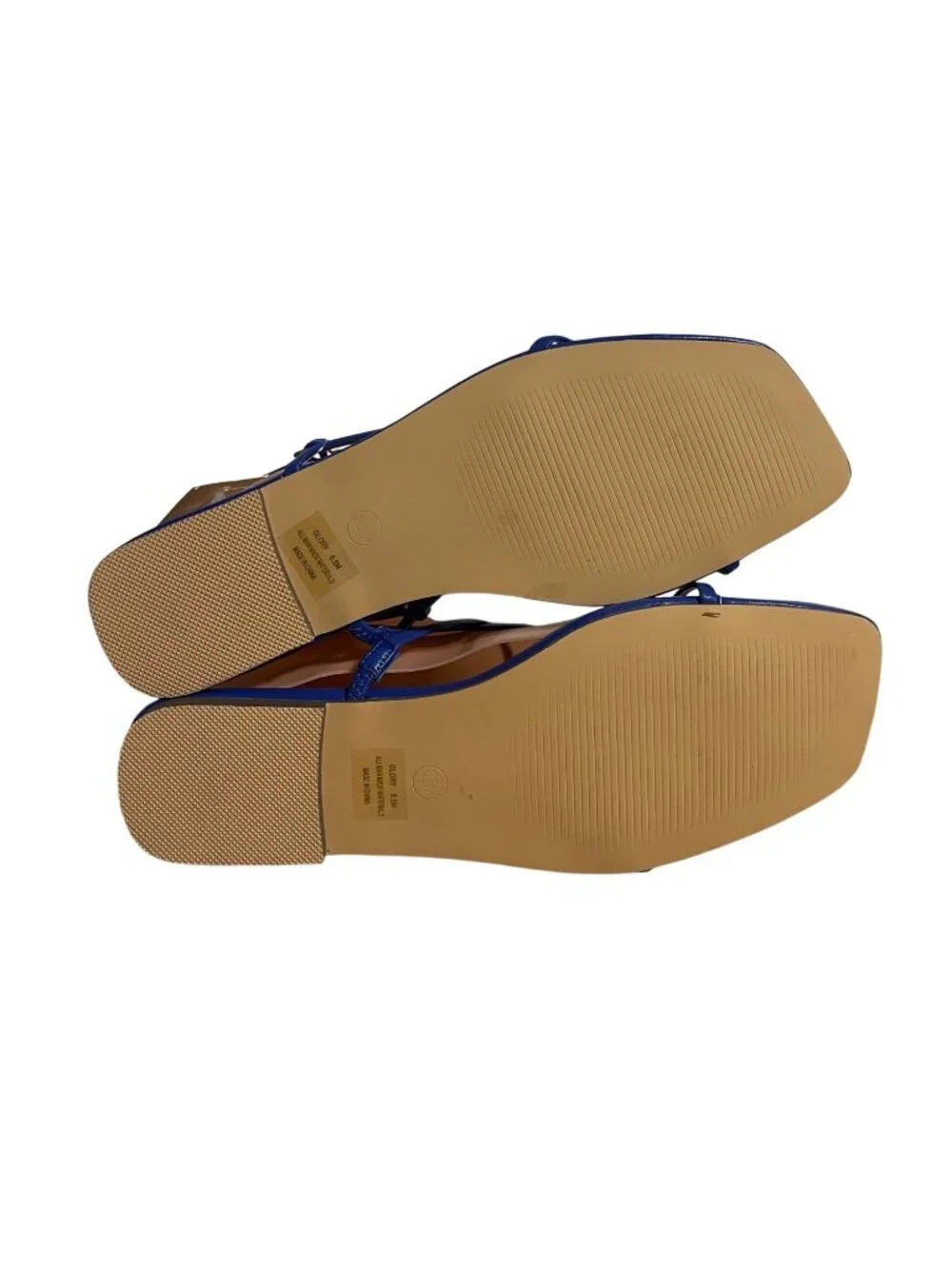Joie Womens Glory Sandals Sizee 6.5 Blue Square Toe Strappy Flats Summer Resort - Picture 6 of 11
